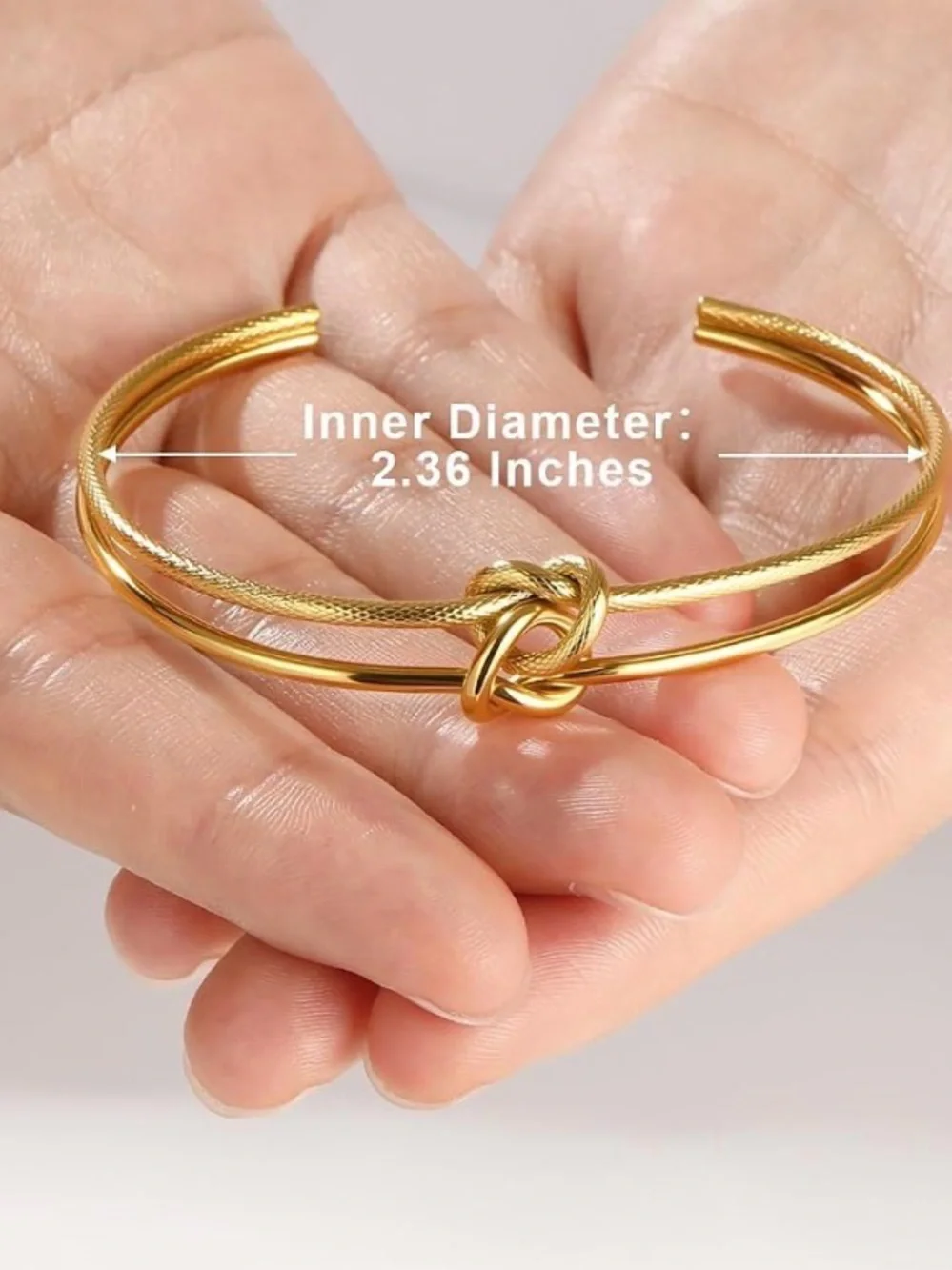 NEW 18K Gold Plated Knot Cuff Bangle Bracelet
